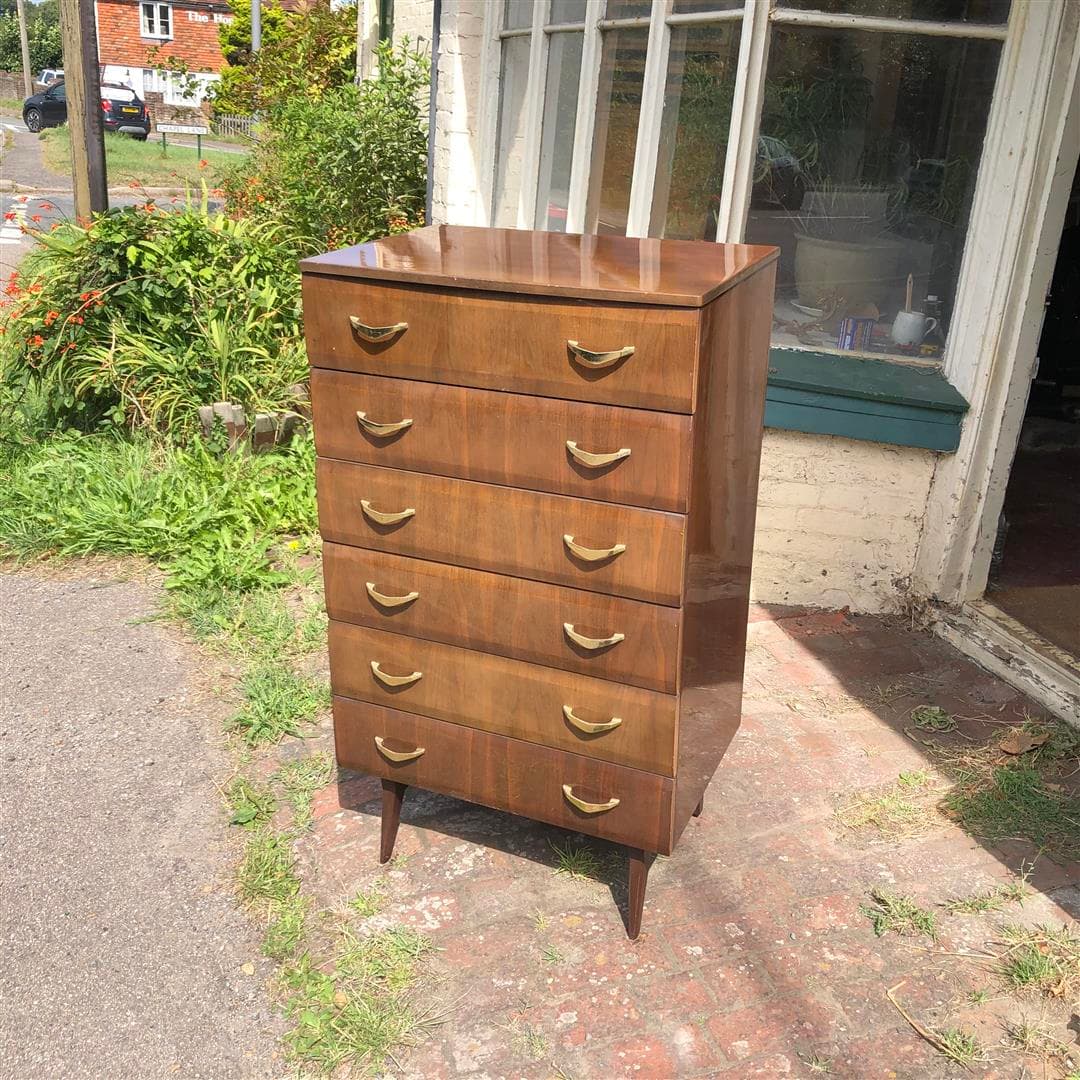 Vintage tall narrow chest of drawers by Meredrew 1960s