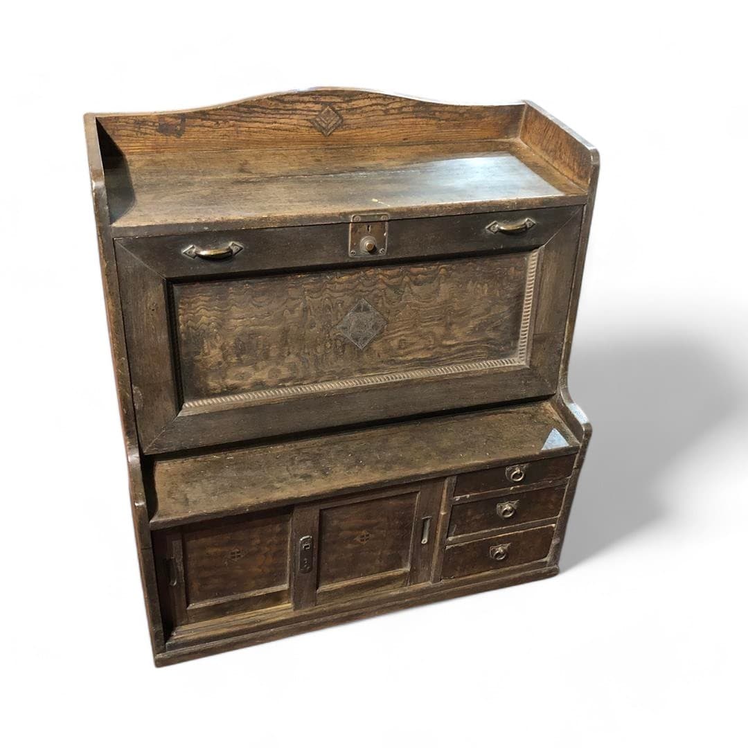 Antique Japanese scribe's chest table top desk 1920s