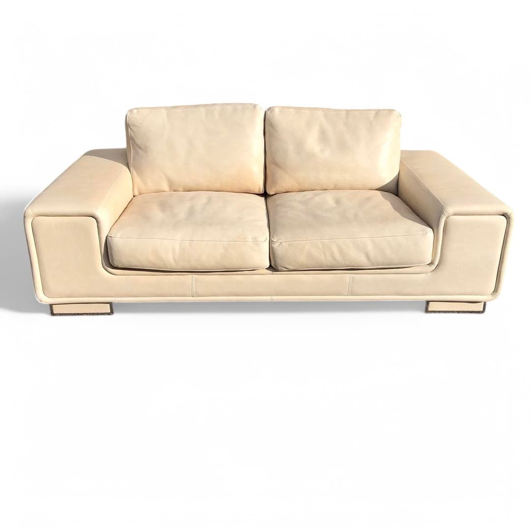 Stylish Italian leather sofa by Casa Nova large two seater