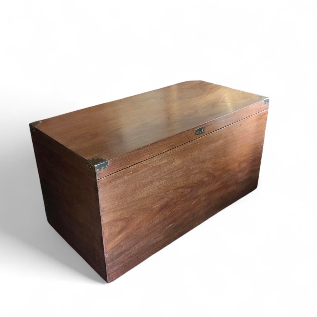 Very large antique mahogany box chest with sections 1900s