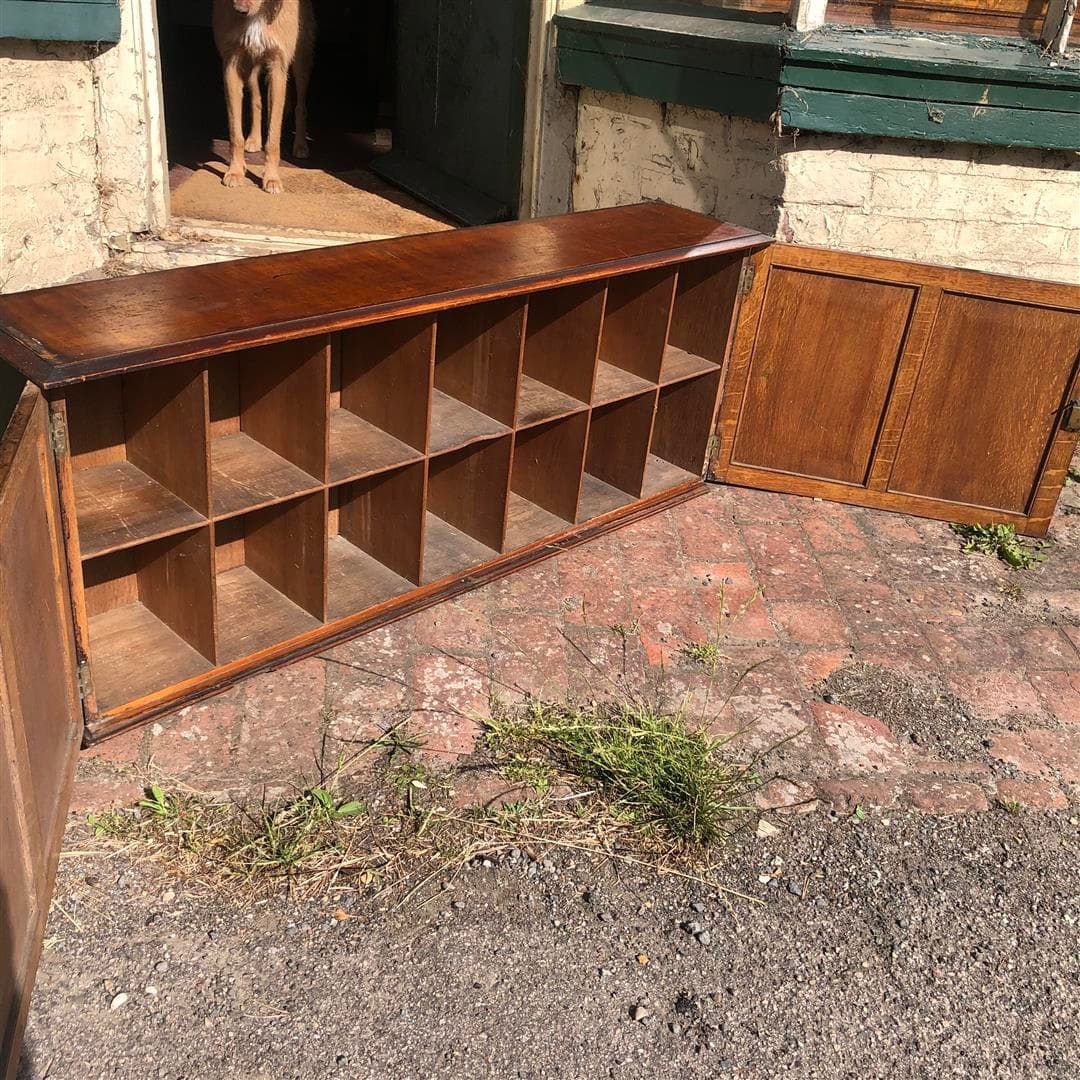 Antique table top or wall mounted pigeonhole cupboard 1920s
